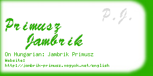 primusz jambrik business card